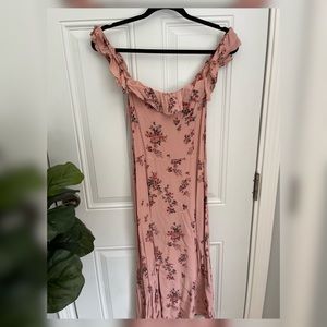 Reformation Pink Floral Midi Dress
